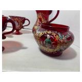 Murano Ruby Red tea or coffee set... Murano Ruby Red tea or coffee set...