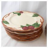 Plum Pattern Cream Ceramic Dinnerware Set - Cups Plates Bowls Pitcher Butter Dish