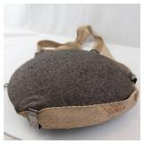 Canteen - Vintage Round Flask with Felt Cover, Cork Stopper & Canvas Strap