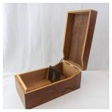 Filing Card Box - Wooden with Hinged Lid