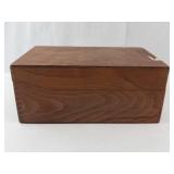 Filing Card Box - Wooden with Hinged Lid