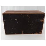 Filing Card Box - Wooden with Hinged Lid