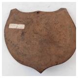 Antique Leather Shield Patch - Embossed Running Figure