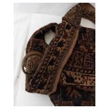 Vintage Kilim Carpet Bag with Ring Handle - Heavy Wool Tote