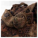 Vintage Kilim Carpet Bag with Ring Handle - Heavy Wool Tote