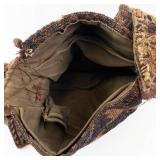 Vintage Kilim Carpet Bag with Ring Handle - Heavy Wool Tote