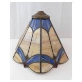Vintage Slag Glass Lamp 12-Panel Shade