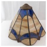 Vintage Slag Glass Lamp 12-Panel Shade