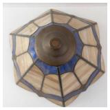 Vintage Slag Glass Lamp 12-Panel Shade
