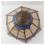 Vintage Slag Glass Lamp 12-Panel Shade