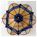 Vintage Slag Glass Lamp 12-Panel Shade