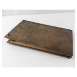 Antique Brass Notepad Holder With Flip Lid - Diamond Pattern Desk Accessory