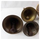 Vintage Hand Drums with Brass Bells - 2 Drums & Bells Set