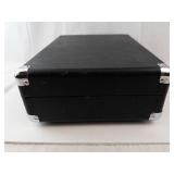 Crosley Portable Turntable in Black Case with Red Interior (needs power cable, untested)