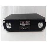 Crosley Portable Turntable in Black Case with Red Interior (needs power cable, untested)