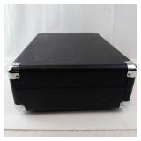 Crosley Portable Turntable in Black Case with Red Interior (needs power cable, untested)