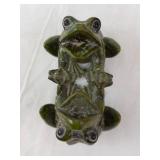 Pair of Green Frog Figurines - Handshake Pose Resin Decor
