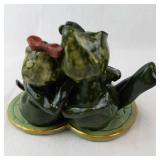 Frog Couple Figurine - Our Pad on Heart Base