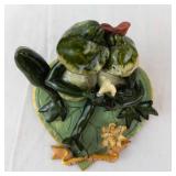 Frog Couple Figurine - Our Pad on Heart Base