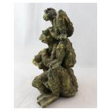 Three-Frog Stack Sculpture - Frog Figurine with Patina Finish