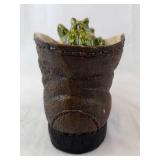 Leather Boot with Frog Figurines (Lot of 2)