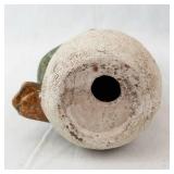 Praying Green Ceramic Frog Figurine - Rock Base