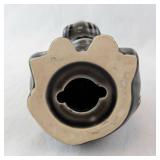 Ceramic Elephant Figurine - Dark Glaze with Perforated Lattice Pattern -Wax Warmer -missing plug