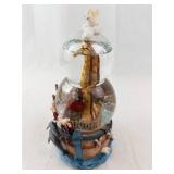 Sankyo Noah's Ark Musical Snow Globe - 2-Tier Glass Orbs, Giraffe Tower & Animal Ship Base
