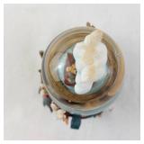 Sankyo Noah's Ark Musical Snow Globe - 2-Tier Glass Orbs, Giraffe Tower & Animal Ship Base