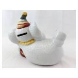 Ceramic Elephant Figurine with Multicolor Ball & Party Hat Coin Bank