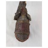 Elephant Figurine - Ornate Saddle with Beaded Trim