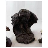 Eagle Figurines Set - 3 Resin Bird Sculptures, Hand-Painted