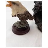 Eagle Figurines Set - 3 Resin Bird Sculptures, Hand-Painted