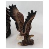 Eagle Figurines Set - 3 Resin Bird Sculptures, Hand-Painted
