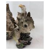 Wolf Family Figurine Set - Hand-Painted Resin Wildlife Group with Cubs