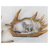 Elk Antler Wall Art - Wolf Diorama Pair
