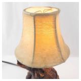 Elephant Figurine Table Lamp with Beige Fabric Shade