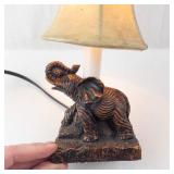 Elephant Figurine Table Lamp with Beige Fabric Shade