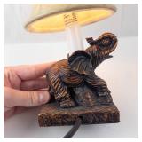 Elephant Figurine Table Lamp with Beige Fabric Shade
