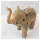 Crushed Oyster Shell Elephant Figurines - Set of 4 Decorative Sculptures