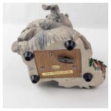 2 Elephant Family Figurine - Floral Crowns, Basket of Fruit - Musical Sculptures