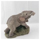 Classic Critters Elephant Family Figurine - Mother with Calf on Rock Base