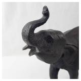 Elephant Figurine Set - 6 Resin Wildlife Statues on Rock Base