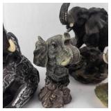 Homco Elephant Family Figurine Set - Resin Hand-Painted