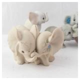 Homco 1993 Elephant Figurines Set of 5 - Vintage Hand-Painted Miniatures