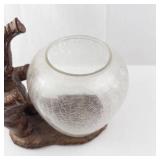 Bronze Elephant Sculpture - Crackle Glass Vase