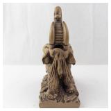 Elephant Figurine On Rock Base - Raised Trunk- Decorative Sculpture