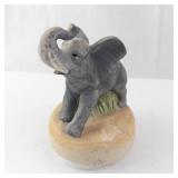Vintage Price Music Box - Old Elephant Ceramic 6.5 x 4.5 in