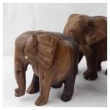 Wooden Elephant Sculptures (Lot of 3)