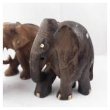 Wooden Elephant Sculptures (Lot of 3)